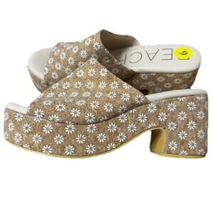 Beach by Matisse Daisy Terry Cork Platform Sandal Size 9 M Heels Shoe Slip-On